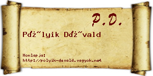 Pólyik Dévald névjegykártya